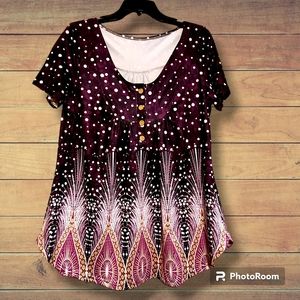2 Women's Dressy Summer Tops Lg & Med